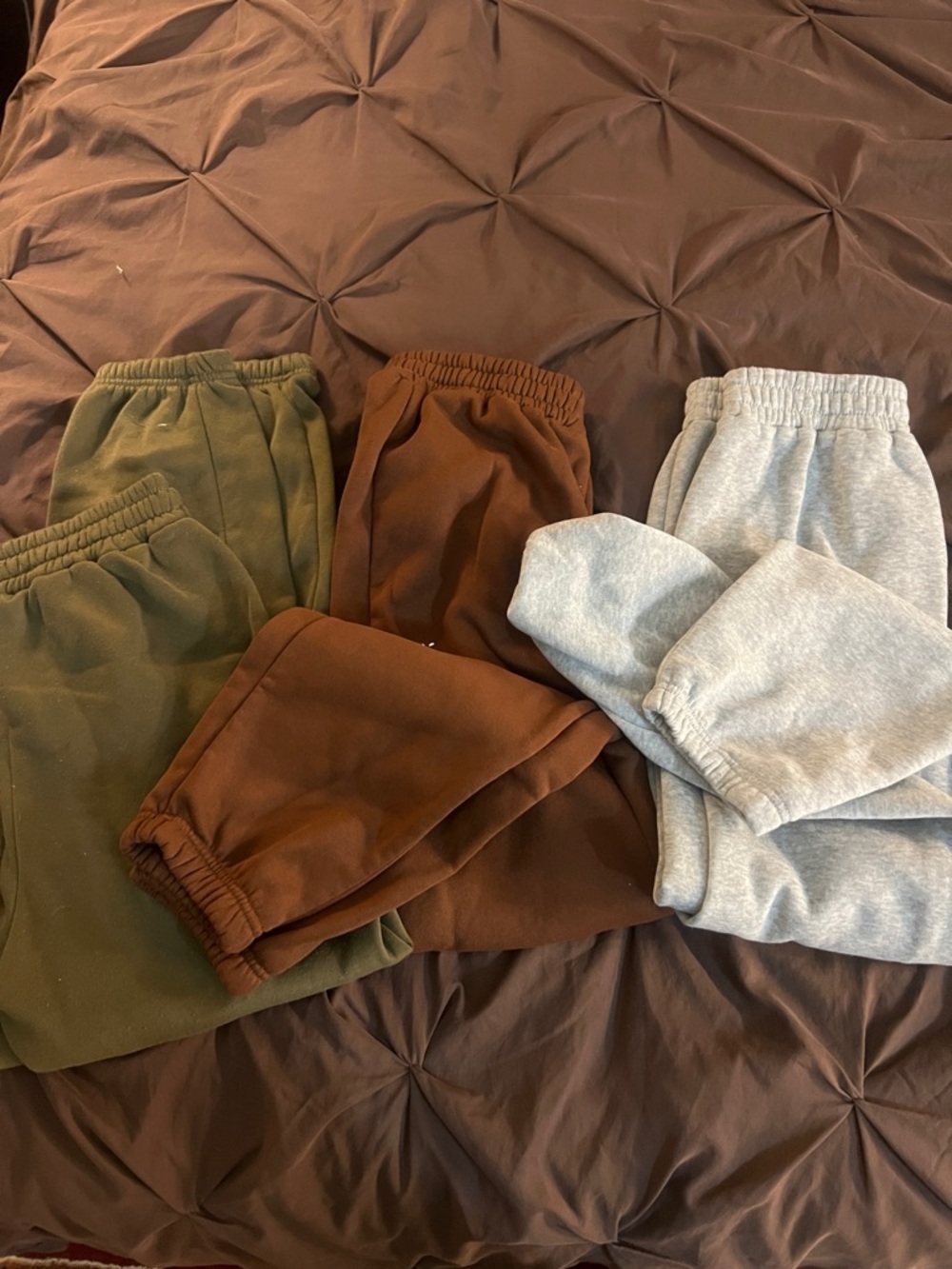 Womans Sweatpants - Olive, Brown & Gray